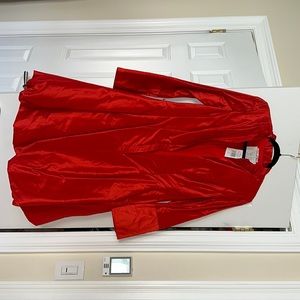 Red Oscar de la Renta button up dress
